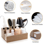 Hair Tool Organizer - Bathroom Vanity Organizers and Storage, Hair Styling Accessories Hot Tools Organizer Hair Dryer, Blow Dryer, Curling Iron, Flat Iron, Hair Straightener, Wood
