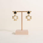 GemeShou earrings T display stands for selling, small earring holder jewelry stand with 4 holes on bar, wood earring hanger for boutique display【Beech】