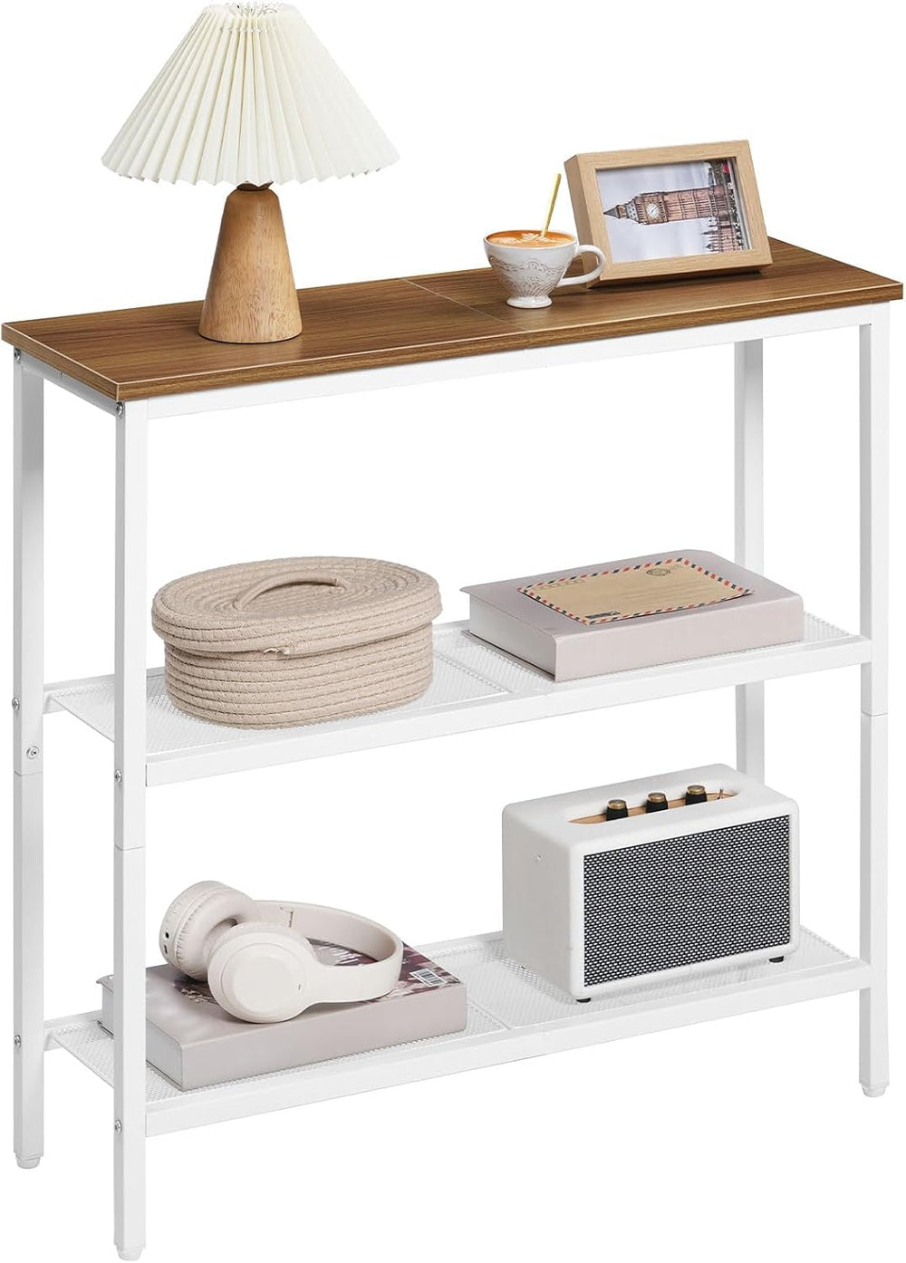 HOOBRO 29.5" Narrow Console Table, 3 Tier Entryway Table with Shelves, T...