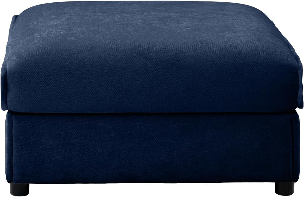 Movable Storage Ottoman for Modular Sectional Sofa, Modern Oversized Upholstered Couch for Living Room Bedroom Office Apartment, White
