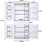 Pantries Cabinet, 71.65" Tall Storage Cabinet with Drawer, 2 Cabinets & 6 Door Shelves, Adjustable Shelves, Freestanding Cupboard for Kitchen, Living Room, Bathroom
