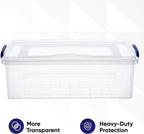 Superio Storage Bins with Lids- Clear Boxes for Organizing, Stackable Plastic Containers- BPA Free, Non-Toxic, Odor Free, Organizer for Home, Office, Dorm (6 Pack, 22.7 Qt)