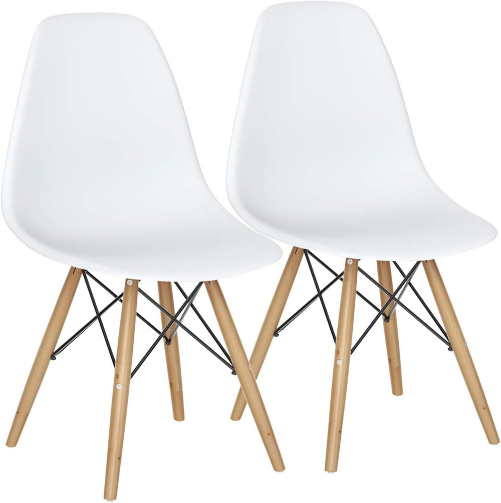 GIANTEX Dining Chairs Set of 2 White, Pre Assembled Dining Room Chairs