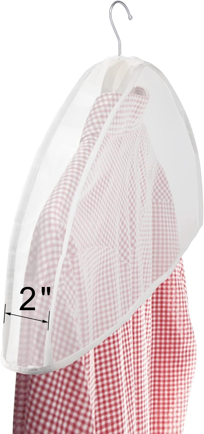 Zilink Shoulder Covers for Clothes Garment Dust Covers Protectors, 15 Pack | 2 in Gussted, Breathable, Hanger Covers for Hanging Clothes for Suit, Coats, Jackets, Dress Closet Storage