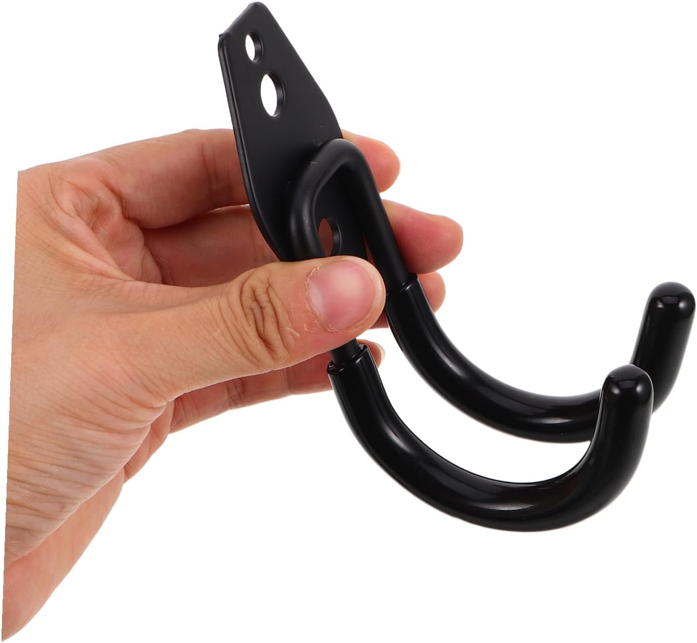 4pcs Heavy Duty Garage Hooks Wall Mounted Storage Organizer with Anti-Slip Coating for Hanging Garden Tools Ladders Bikes and Hoses Easy Install Black Utility Rack