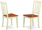 East West Furniture QUAN5-WHI-W 5 Piece Dining Room Furniture Set Includes a Rectangle Wooden Table with Butterfly Leaf and 4 Kitchen Dining Chairs, 40x78 Inch, Buttermilk & Cherry