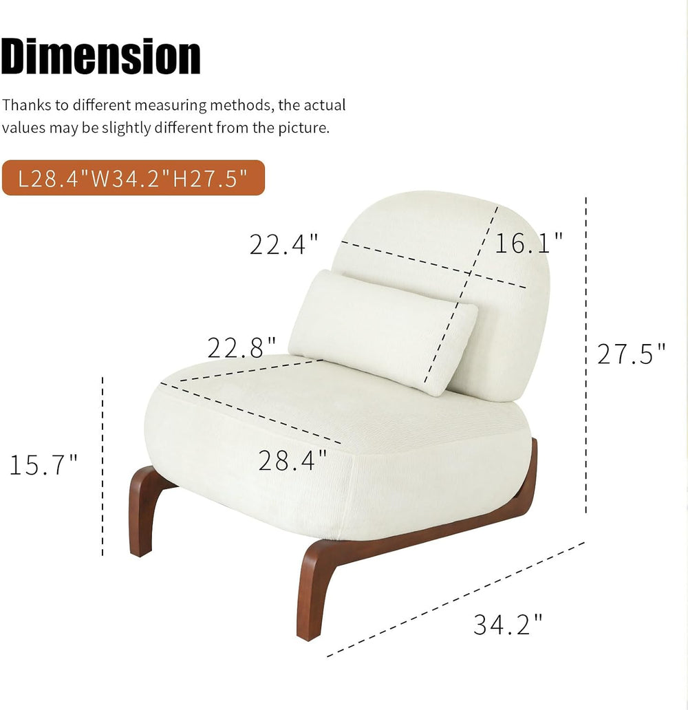Modern Accent Chair Set of 2, Upholstery Glider Chair with Solid Wood Frame