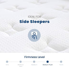 Coolvie 14 Inch King Mattress, Medium Plush Gel Memory Foam Mattress Hybrid, Double Cooling King Size in a Box Euro Top with CertiPUR-US Certified Foam, Supportive Pocket Coil for Motion Isolation