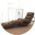 Folding Lazy Floor Chairs, Balcony Bay Window Reading Reclining Lounge Garden Sun Lounger,(Coffee Color)