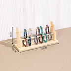 Hair Hoop Shelf Wooden Organizer Multi-Tier Headband Rack Scrunchie Display Ladder Stand Solid Wood Structure Suitable for Bedroom Vanity Dorm Wardrobe, Modern-C