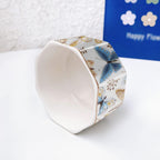 Ceramic Paper Clip Holder Gold Line Paper Clip Dispenser Organizer for Desk Cute Floral Butterfly Pattern Office Binder Clip Holder Bobby Pin and Hair Clip Holder Gift for Office Butterfly