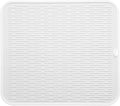 Silicone Dish Drying Mat for Multiple Usage,Easy clean,Eco-friendly,Heat-resistant Silicone Mat for Kitchen Counter or Sink,Refrigerator or Drawer Liner White XL 18 inches x 16 inches