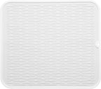 Silicone Dish Drying Mat for Multiple Usage,Easy clean,Eco-friendly,Heat-resistant Silicone Mat for Kitchen Counter or Sink,Refrigerator or Drawer Liner White 2XL 24 inches x 18 inches