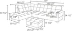 L-Shaped Sectional Sofa with Ottoman, Right-Facing Leather Modern Couch with Cup Holder for Living Room, Bedroom, Office, Persistent Pink