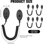 Magnetic Remote Leash Control Holder with Security Cable, Retractable Tidy Anti-lost Rope Organizer Easy Installation Stable Suitable for Projector TV Fan and Air Conditioner Remotes (4Pcs Black, S)