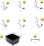 136PCS Metal Pegboard Hooks Organizer Kit for Organizing Various Tools - Heavy Duty 1/4" & 1/8" Pegboard Accessories with Pegboard Bins, Wall Mount Tool Storage for Garage, Workshop & Kitchen