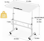 Small Standing Desk Adjustable Height, Portable Treadmill Desk, Mobile Table Ideal for Laptops and Tablets,White