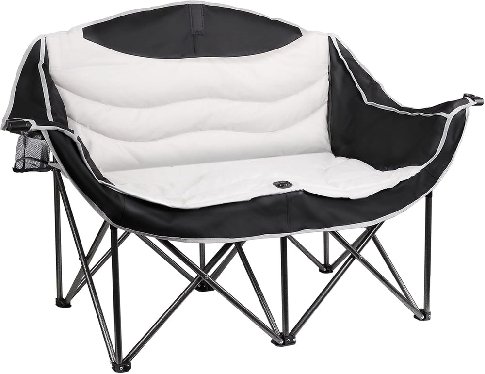 Double Camping Chair 2 Person Oversized Heavy Duty Padded Outdoor Folding Lov...