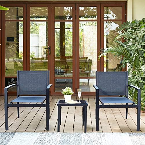Homall 3 Pieces Patio Furniture Set Outdoor Patio Conversation Textilene Bist...
