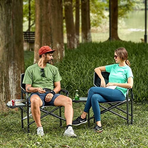 TIMBER RIDGE Lightweight Oversized Camping Chair, Aluminum Directors Chair wi...