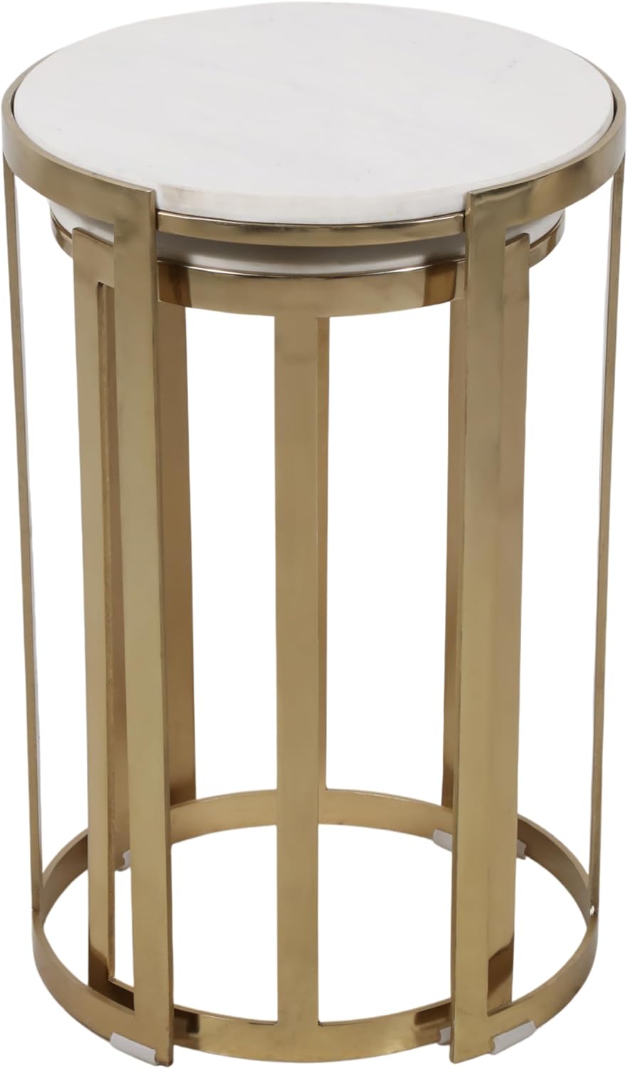 Elegant End Table, Side Table, or Night Stand for Room Decor - Round Metal Ac...
