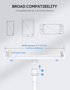 SHAWE Gooseneck Tablet Holder Phone Stand, Flexible Tablet Mount for Bed, 360 Adjustable Lazy Arm Holder Clamp Mount for iPad Air Pro mini, Samsung Galaxy Tabs, iPhone, Switch, 4.0~10.5" (White)