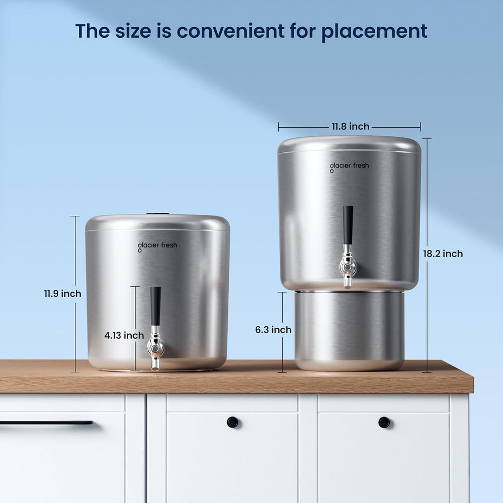 GLACIER FRESH PC04 Gravity-Fed Countertop Water Filtration System