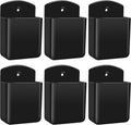 6 PCS Remote Control Holders Wall Mount, Self Adhesive TV Air Conditioner Remote Control Holder, Wall Mount Storage Box Organizer Wall Pen Holder Storage for Home Office School (Black)