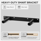 Homeforia Black Floating Shelf 18 inch, High End Solid Real Wood 18inch Bathroom Floating Shelves for Wall Mounted, Black Wooden 18in Floating Shelves, Heavy Duty Bracket, 18 X 6.5 X 1.75 in, Set of 4