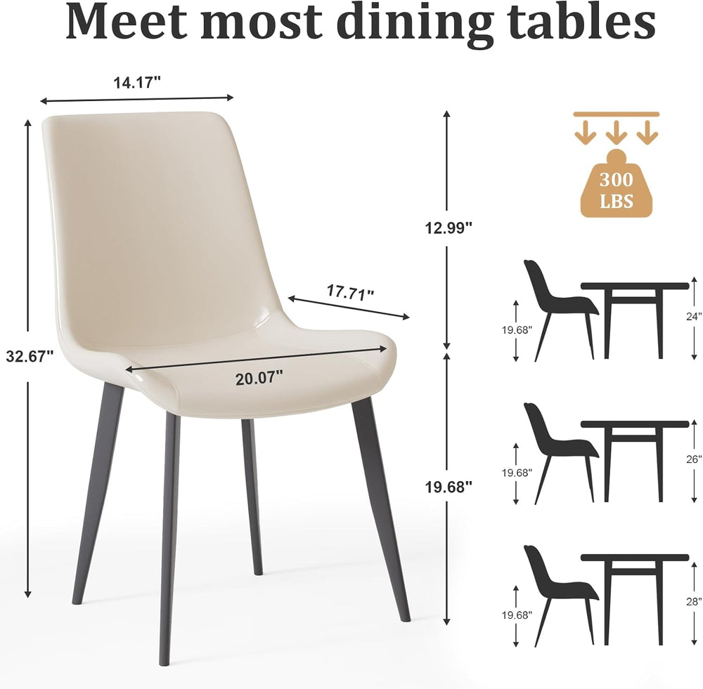 Modern Dining Chairs Set of 4, PU Leather Dining Room Chairs, Upholstered Kit...