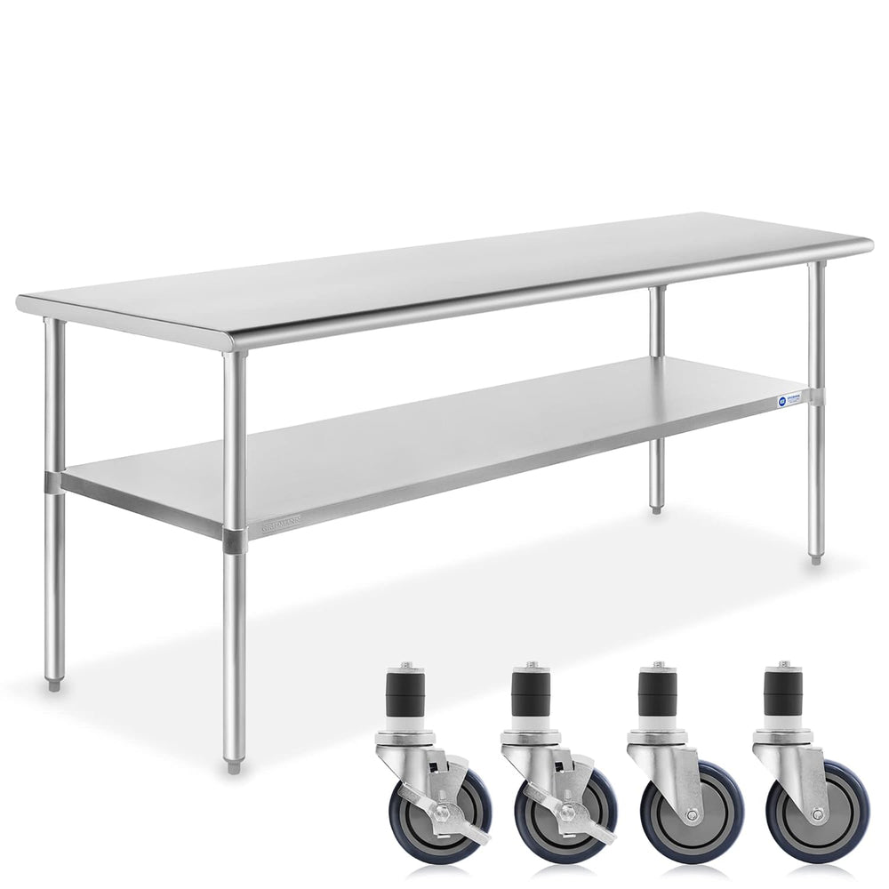 GRIDMANN NSF Stainless Steel Work & Prep Table 60 x 30 Inches with Caster...