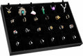 Velvet Jewelry Tray for Drawers Black Jewelrys Display Tray Stackable Jewelry Organizer Trays for Necklace Bracelet Ring Watch