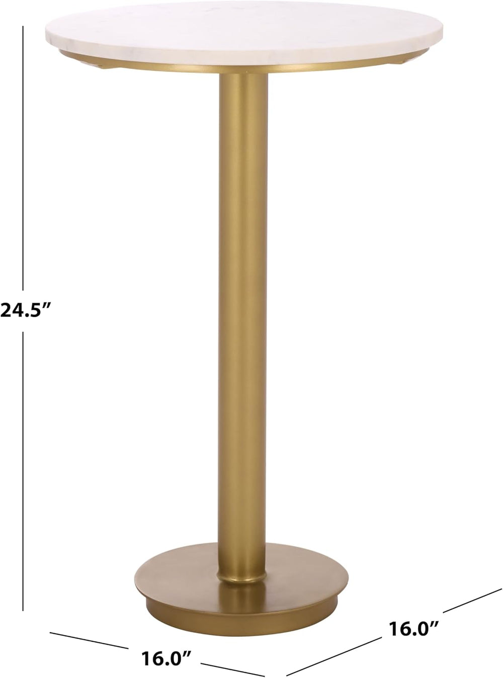 SAFAVIEH Couture Collection - Branxton Brass & Marble Accent Table, Tall ...