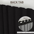 Joydeco Natural Linen Curtains 108 inch Length 2 Panels Set Burg 100% Blackout Patio Door Curtain Room Darkening Sliding Door Curtains Thermal Insulated Back tab Rod Pocket(105x108 inch, Black)
