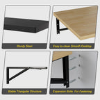 Wall Mounted Folding Workbench, 47.2 x 22.8-inch Heavy Duty Foldable Work Table, Large Surface, Collapsible Desk for Workshop, Garage, Office, Home, Holds Up to 550 lb