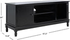 SAFAVIEH Magnolia TV Stand for up to 55" Flatscreen – Black, 2 Doors with Interior Storage, 2 Open Shelves, Entertainment Media Console (MED5702B)