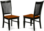 East West Furniture ANWE3-BCH-W 3 Piece Dining Set Contains a Round Dining Room Table with Pedestal and 2 Wood Seat Chairs, 36x36 Inch, Black & Cherry