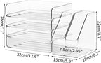 4-Tier Clear Acrylic Paper Tray Organizer for Desk with 2 Matching Bookends – Stackable Letter Tray Set, Stackable Paper Trays, Acrylic Desk Accessories/File Organizer, Office Organizer