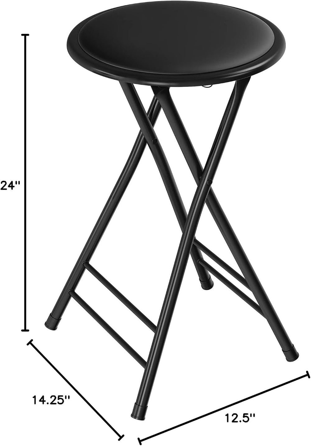 Backless Folding Stool with 225lb Capacity for Kitchen or Rec Room - Portable...
