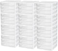 Sterilite 12-Pack Wide 3 Drawer Unit, Plastic Desktop Organizer with Clear Drawers, White Frame - Stackable Multi-Purpose Storage for Office Supplies, Craft Rooms, Classrooms and Home Organization