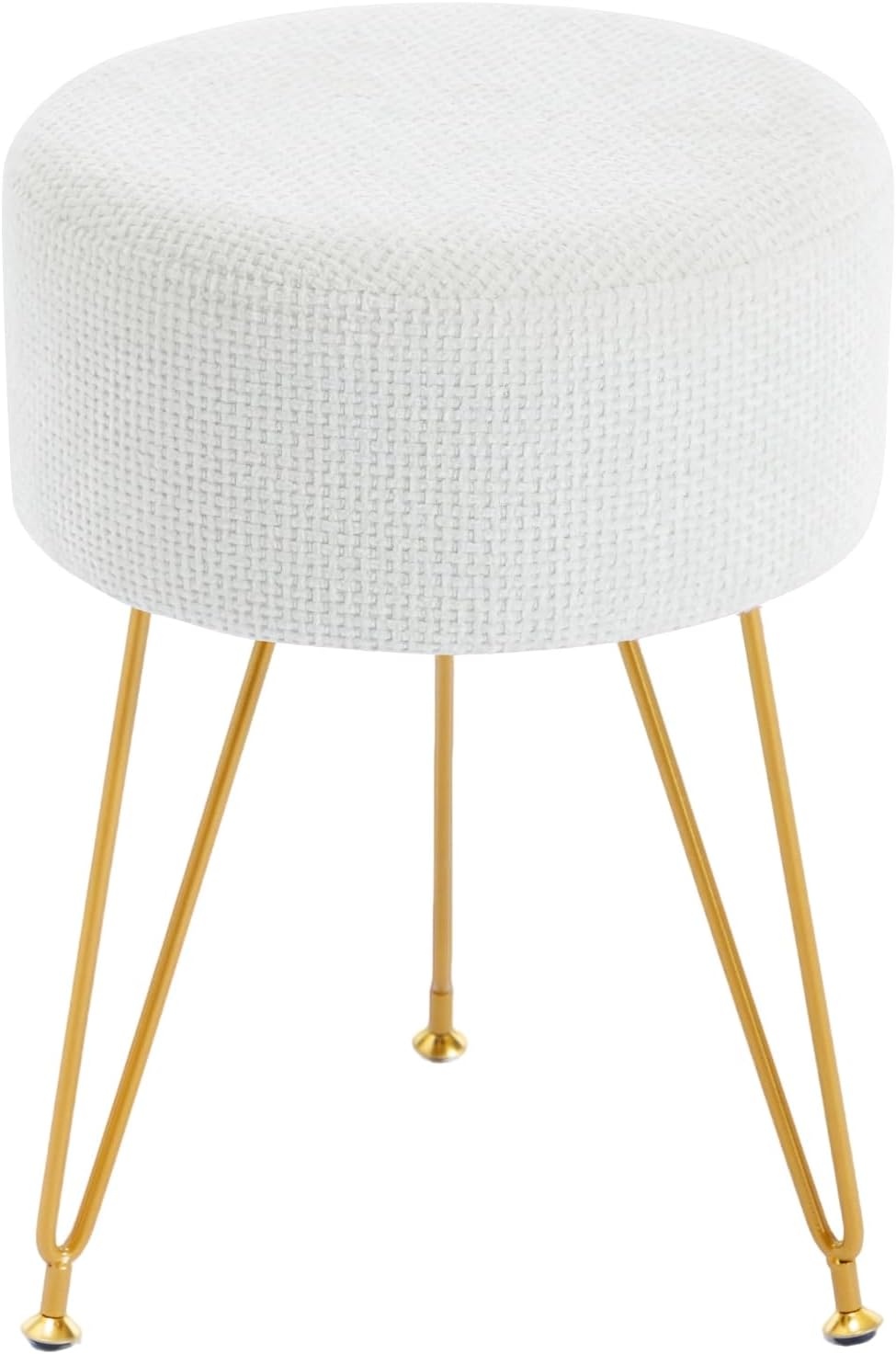 DUMOS Vanity Stool, Velvet Vanity Chair for Makeup Room, Round Ottoman Foot R...