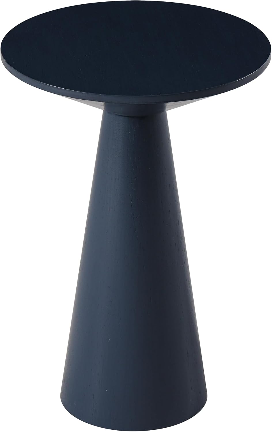 COZAYH Small Pedestal End Table Round Farmhouse Martini Table Wood Plant Stand Rustic Drink Table for Small Space Living Room, Dark Blue