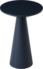 COZAYH Small Pedestal End Table Round Farmhouse Martini Table Wood Plant Stand Rustic Drink Table for Small Space Living Room, Dark Blue