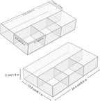 JessLab Acrylic Organizers, Bathroom Organizer for Drawer, Cosmetic Display Cases for Vanity, Countertop, Desk, Kitchen, and Makeup Storage, 2-Pack