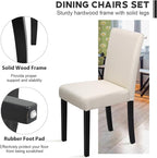 FDW Dining Chairs Set of 4,Dining Room Chairs Elegant Design Modern Fabric Upholstered Dining Chairs,Beige