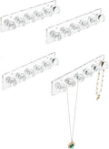 Heesch Necklace Hanger, Acrylic Necklace Holder, Necklace Organizer Wall Mount, Jewelry Hooks for Necklaces, Bracelets, Chains (4-pack Clear Short)