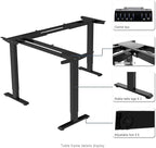 Fromann Adjustable 3 Legs Standing Desk Frame Base Electric Corner Sit-Stand Desk for Home and Office (Black)