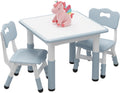 IDEALHOUSE Adjustable Height Kids Table and 2 Chairs Set – Writable Whiteboard Top, Non-Slip Legs, Easy to Clean, Ideal for Toddlers and Children Ages 2-10, Multi-Activity Table for Home, Nursery,