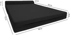D&D Futon Furniture Sleeper Chair Folding Bed, Studio Sofa Guest Folded Mattress, High Density Foam (72 x 48 x 6, Black)