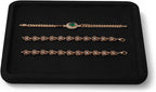 Microfiber Jewelry Display Flat Tray for Rings Earrings Necklace Bracelet, Jewelry Photograph Display Catchall Organizer Tray Dish(M,Black)